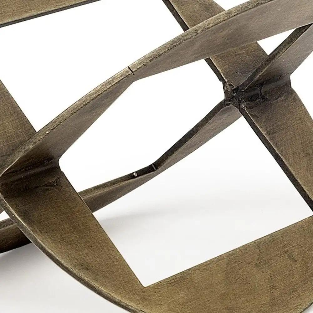 6" Gold Metal Geometric Orb Tabletop Sculpture - Homeroots