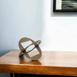 6" Gold Metal Geometric Orb Tabletop Sculpture - Homeroots