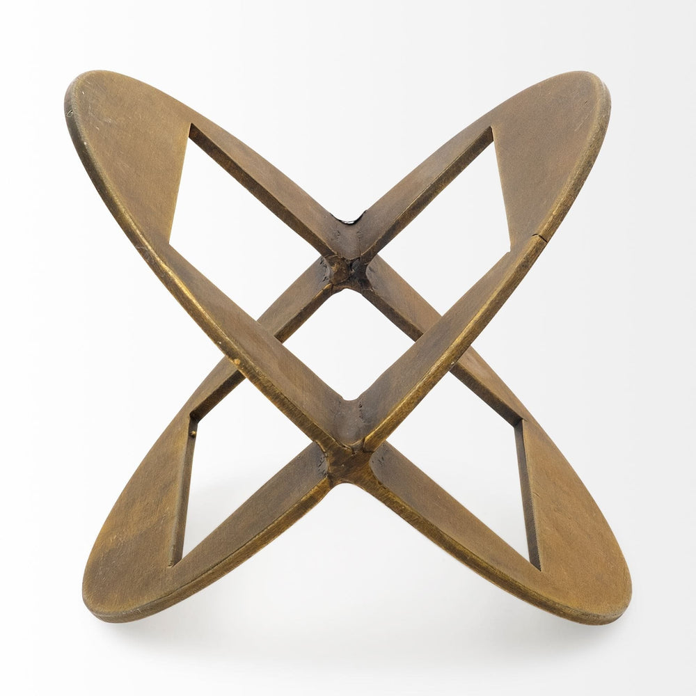6" Gold Metal Geometric Orb Tabletop Sculpture - Homeroots