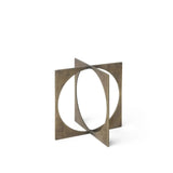 6" Burnished Gold Metal Circle Square Sculpture - Homeroots
