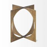 6" Burnished Gold Metal Circle Square Sculpture - Homeroots