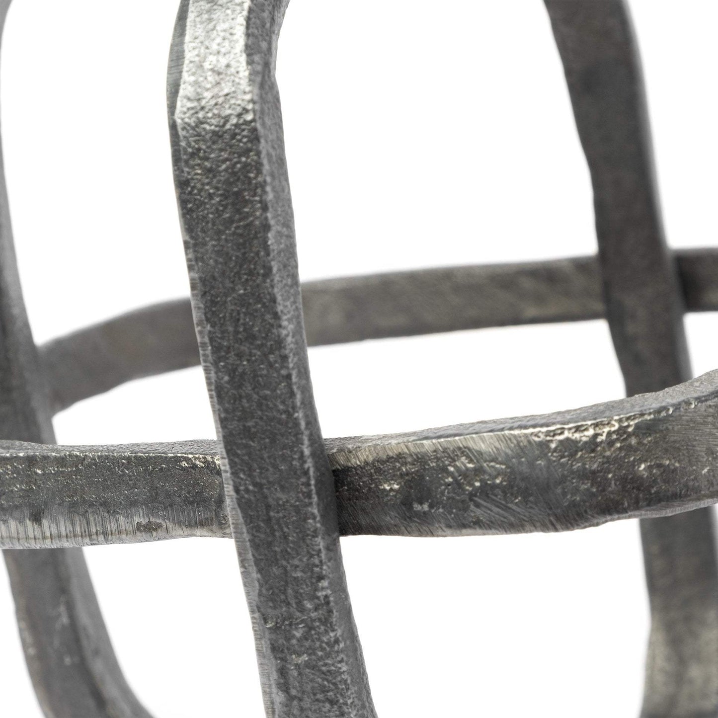 Silver Metal Cubed Shaped Link Sculpture - Homeroots - Flyclothing LLC