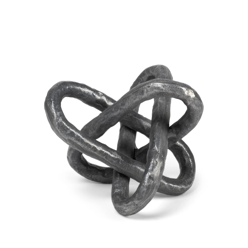 Petite Silver Metal Chain Link Sculpture - Homeroots