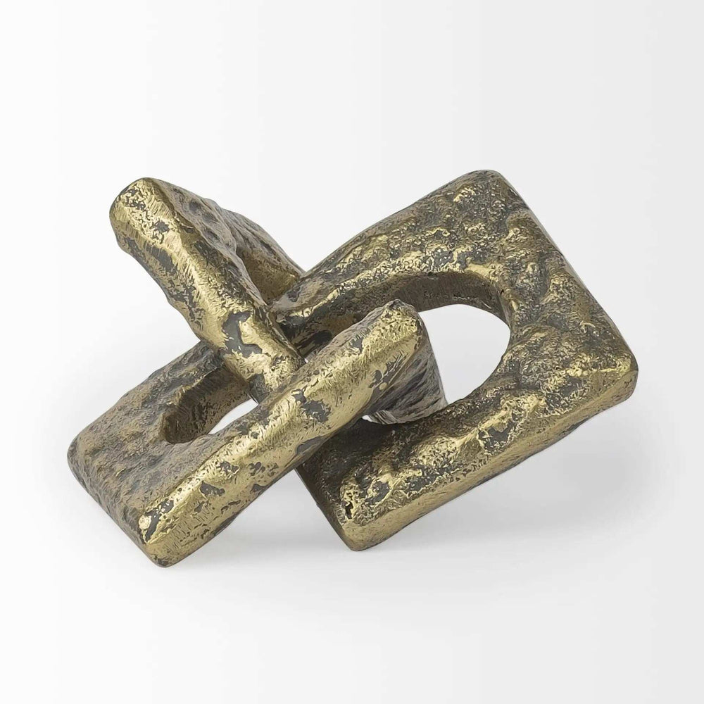 Handcrafted Rustic Gold Large Abstract Sculpture - Homeroots - Flyclothing LLC