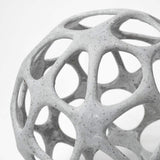Light Gray Metal Hollow Orb Sculpture - Homeroots - Flyclothing LLC