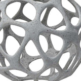 Light Gray Metal Hollow Orb Sculpture - Homeroots - Flyclothing LLC