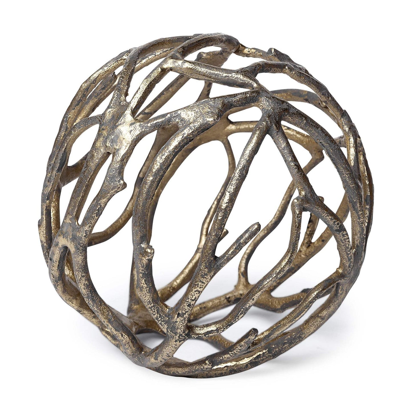 Gold Metal Tree Branch Sculpture - Homeroots - Flyclothing LLC