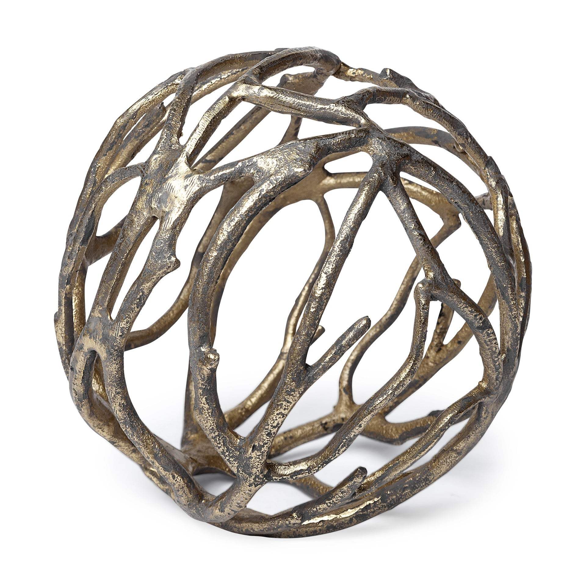 Gold Metal Tree Branch Sculpture - Homeroots - Flyclothing LLC