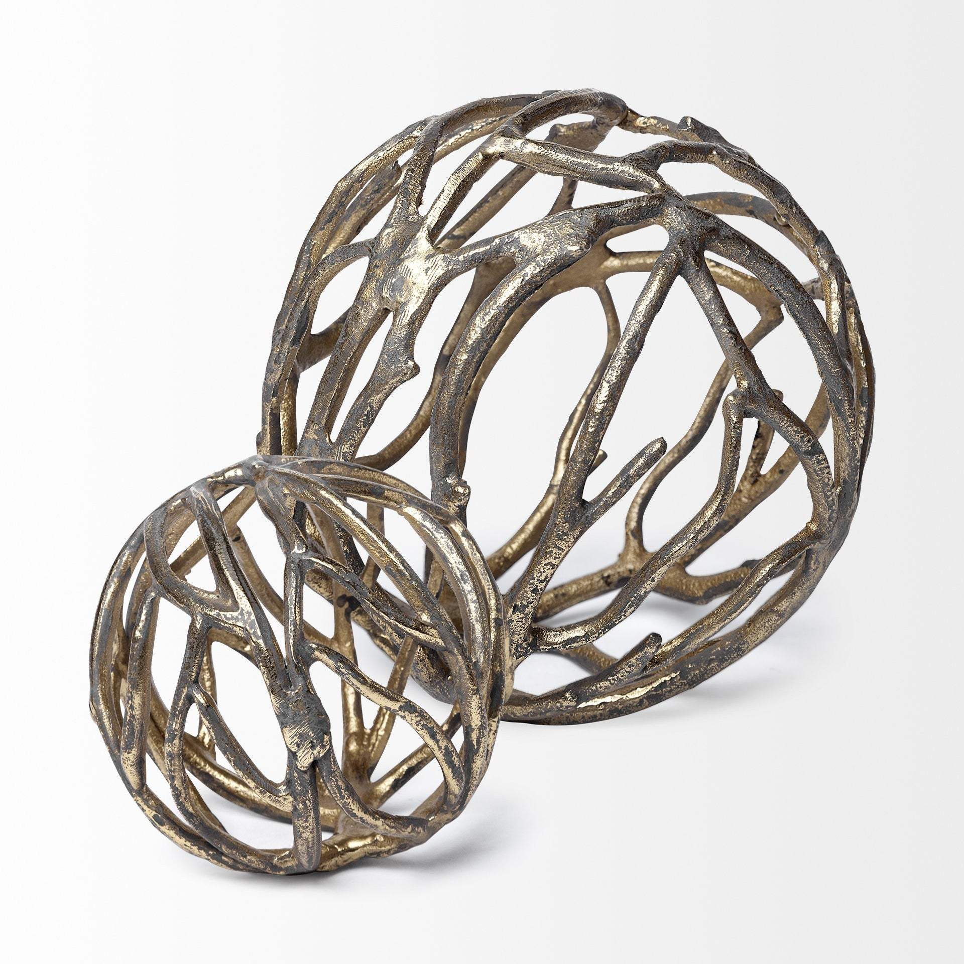 Gold Metal Tree Branch Sculpture - Homeroots - Flyclothing LLC