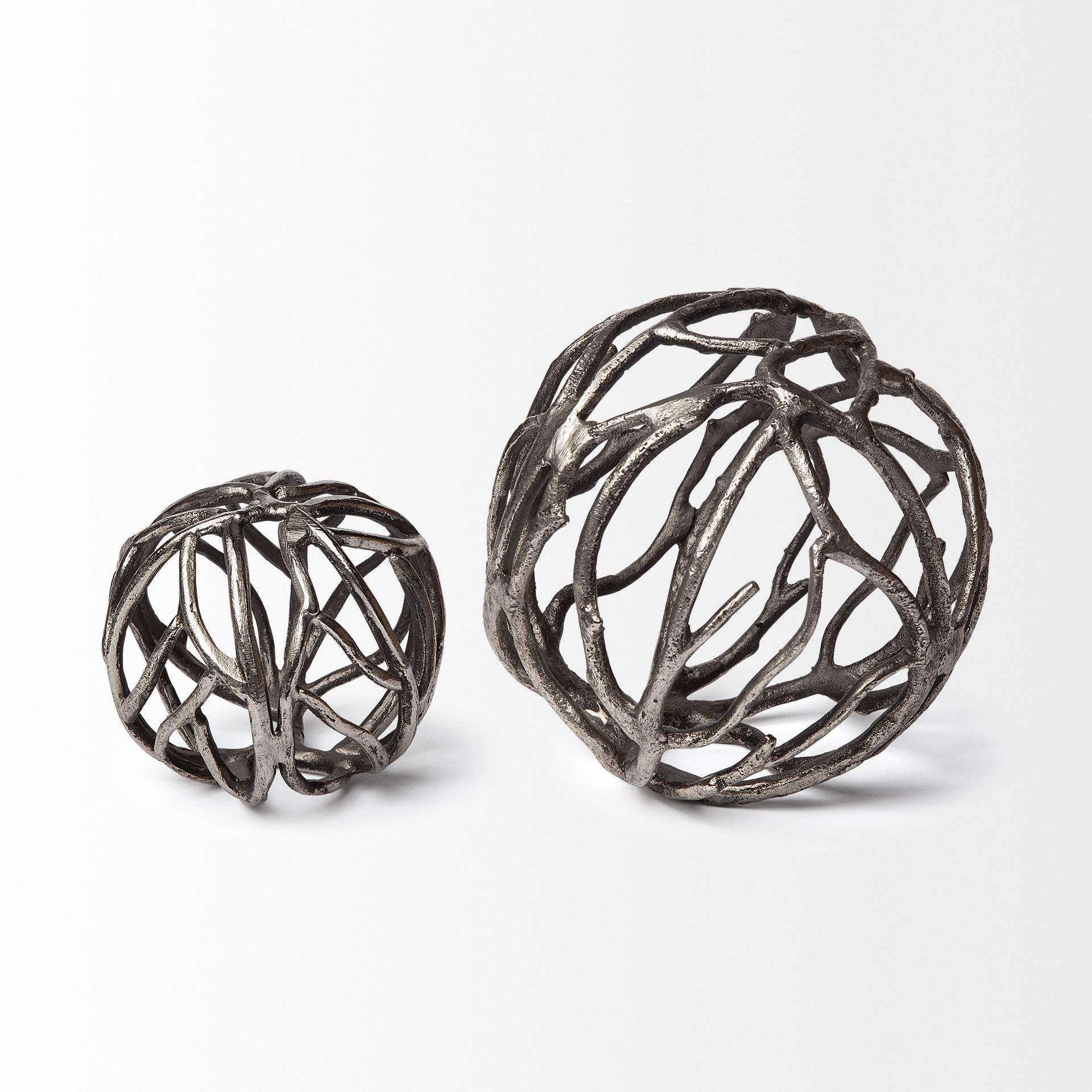 Silver Metal Tree Branch Sculpture - Homeroots - Flyclothing LLC
