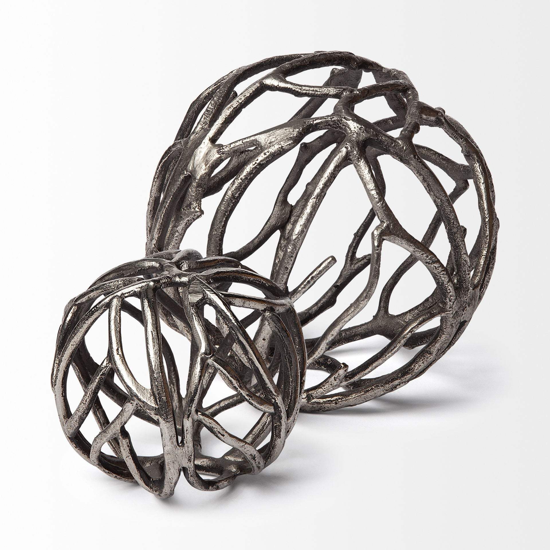 Silver Metal Tree Branch Sculpture - Homeroots - Flyclothing LLC