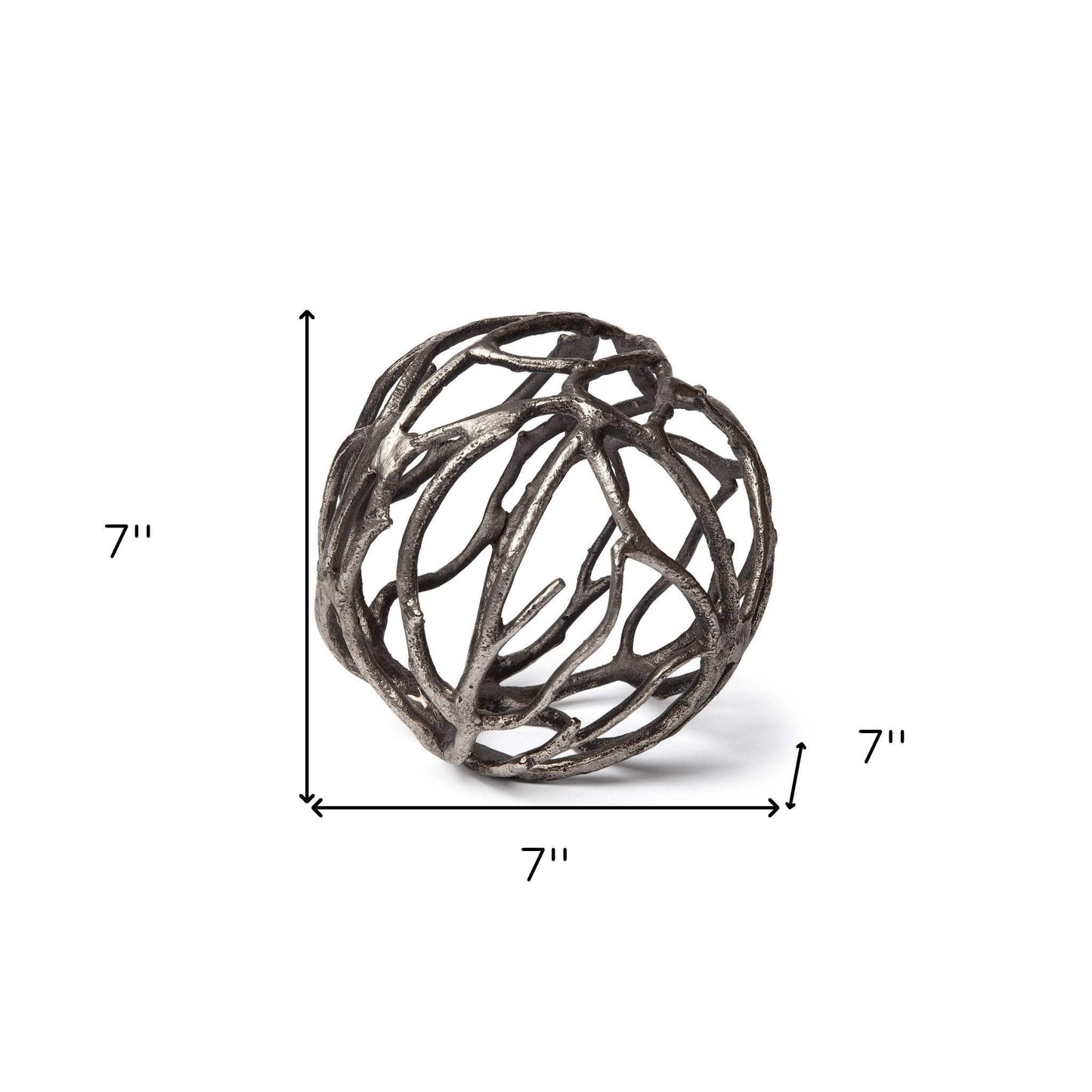 Silver Metal Tree Branch Sculpture - Homeroots - Flyclothing LLC