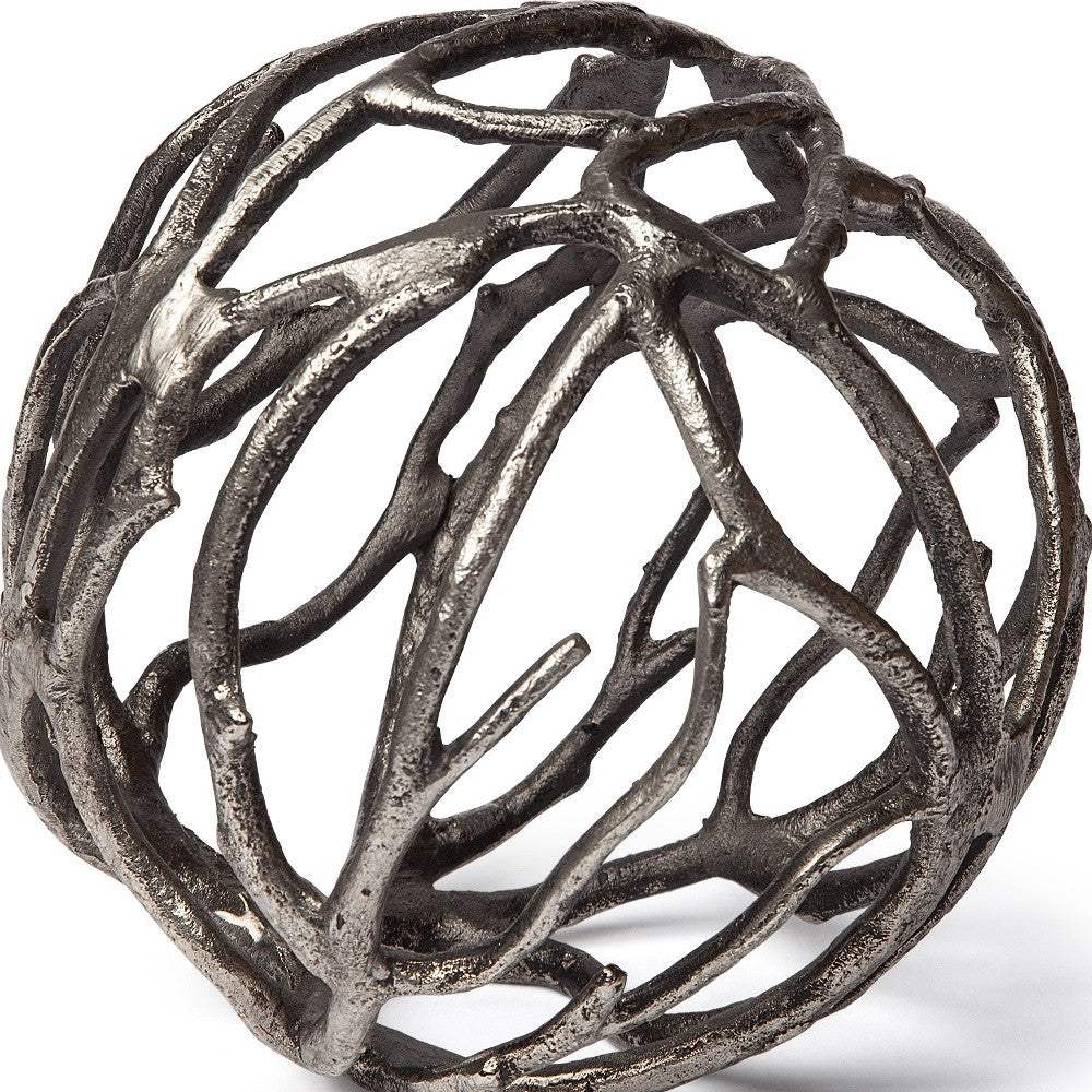 Silver Metal Tree Branch Sculpture - Homeroots - Flyclothing LLC