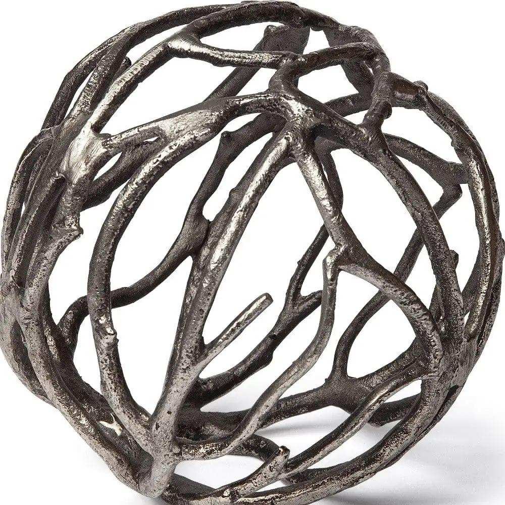 Silver Metal Tree Branch Sculpture - Homeroots - Flyclothing LLC