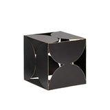6" Contemporary Black Metal Geo Cube Sculpture - Homeroots - Flyclothing LLC