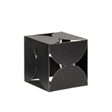 6" Contemporary Black Metal Geo Cube Sculpture - Homeroots