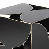 8" Contemporary Black Metal Geo Cube Sculpture - Homeroots