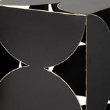 8" Contemporary Black Metal Geo Cube Sculpture - Homeroots