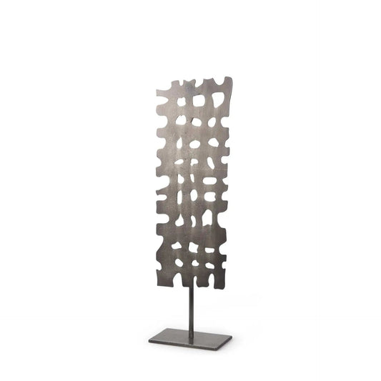 18" Gray Metal Sculpture Tabletop Sculpture - Homeroots