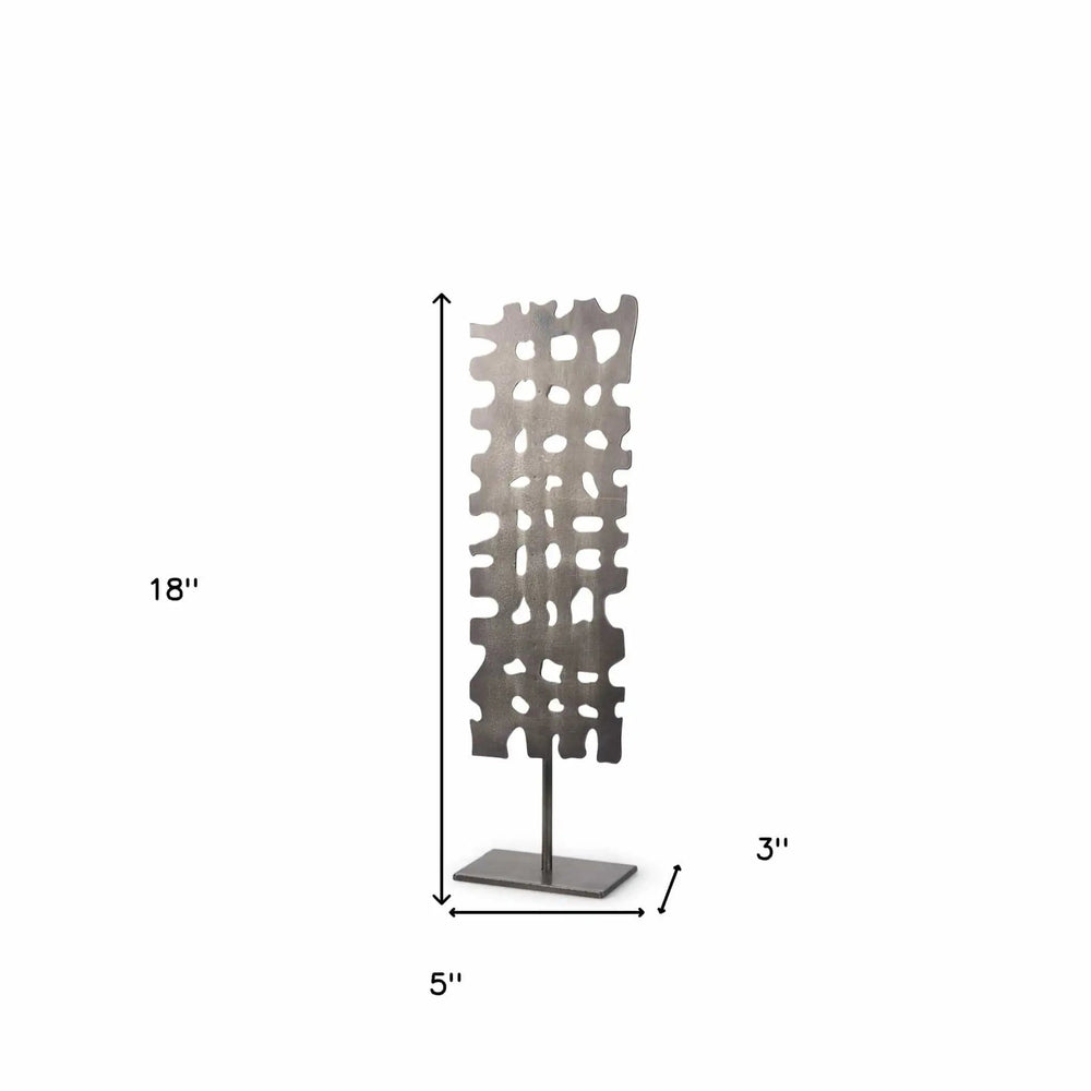 18" Gray Metal Sculpture Tabletop Sculpture - Homeroots