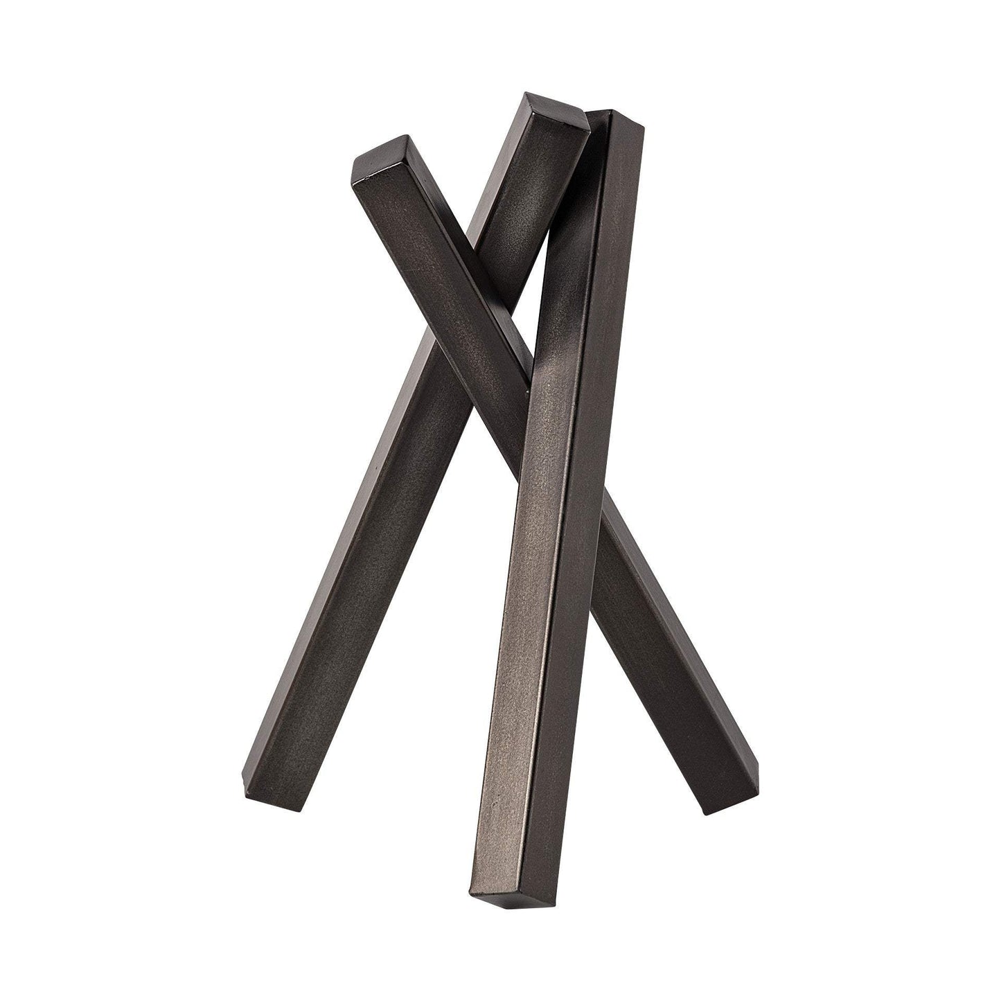 12" Gunmetal Gray Metal Abstract Geometric Tabletop Sculpture - Homeroots - Flyclothing LLC