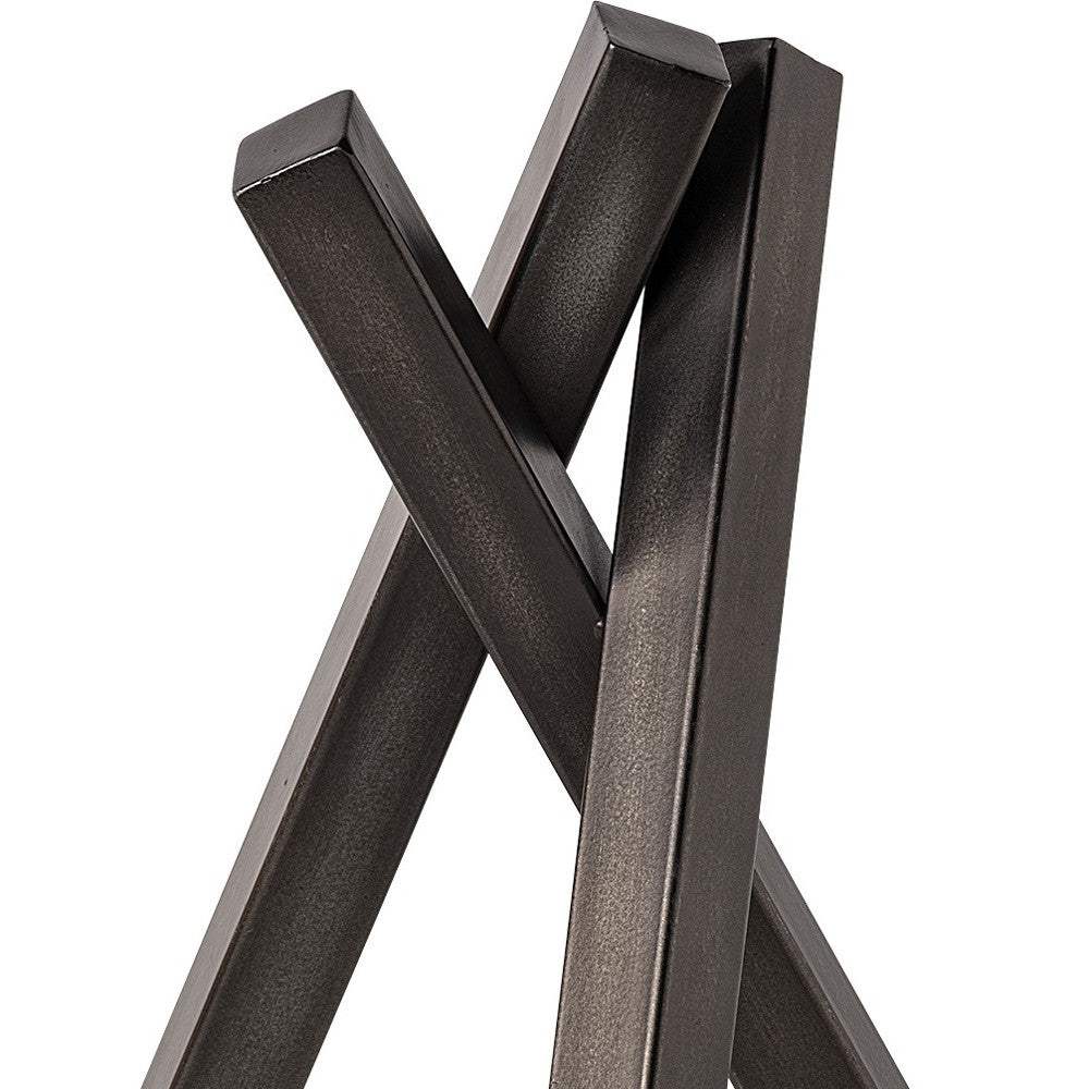 12" Gunmetal Gray Metal Abstract Geometric Tabletop Sculpture - Homeroots - Flyclothing LLC