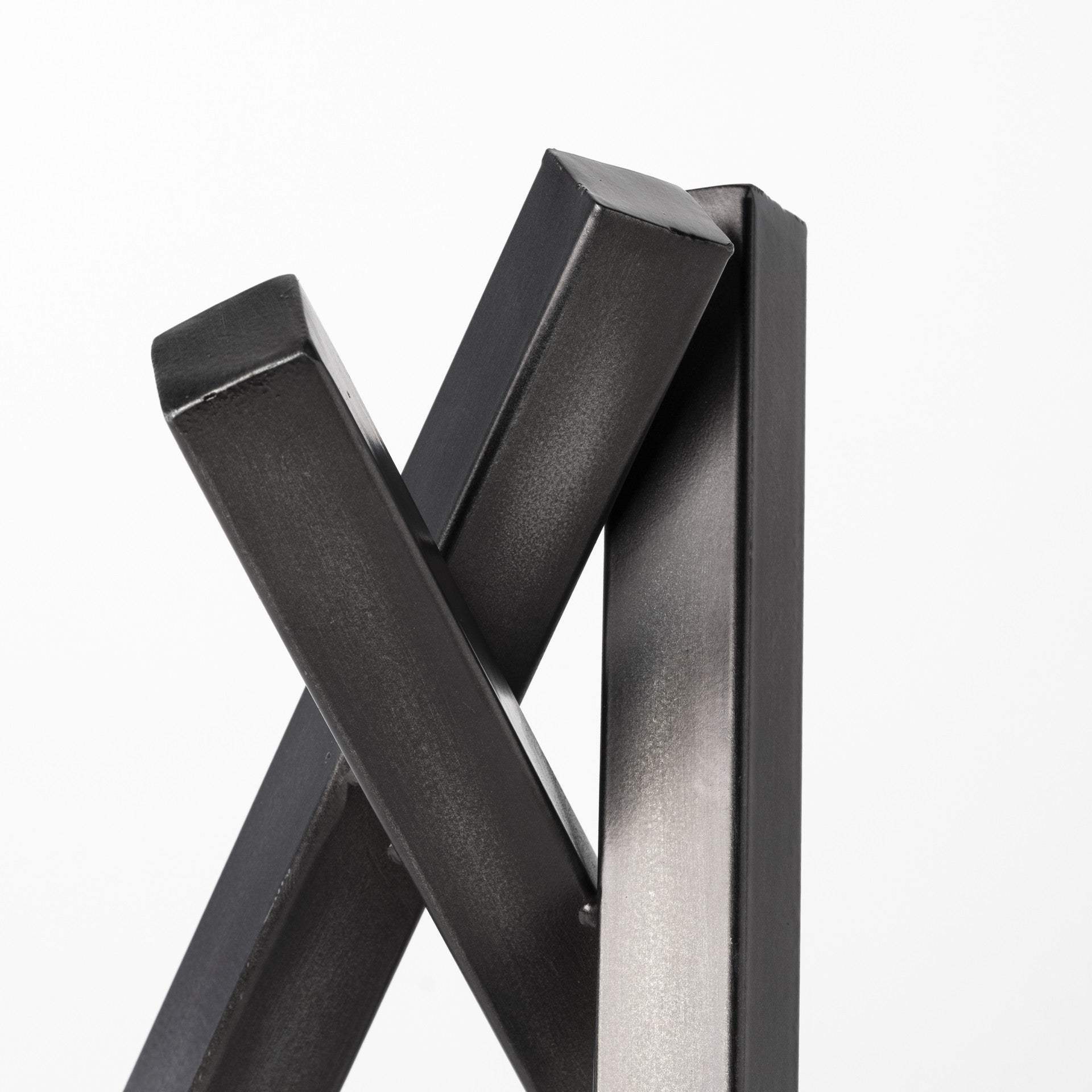 12" Gunmetal Gray Metal Abstract Geometric Tabletop Sculpture - Homeroots - Flyclothing LLC