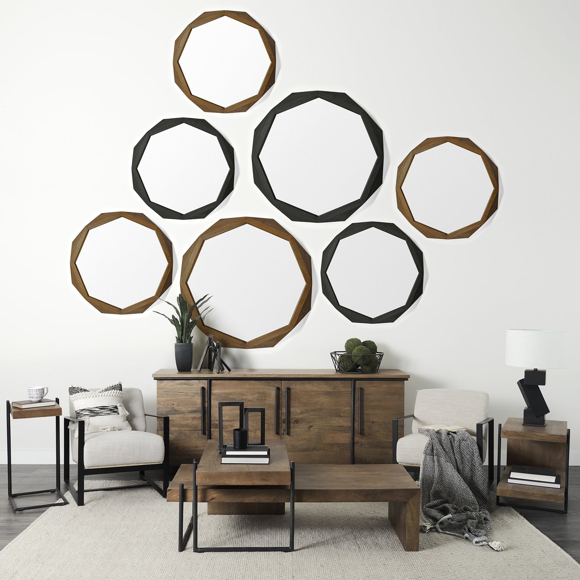12" Gunmetal Gray Metal Abstract Geometric Tabletop Sculpture - Homeroots - Flyclothing LLC