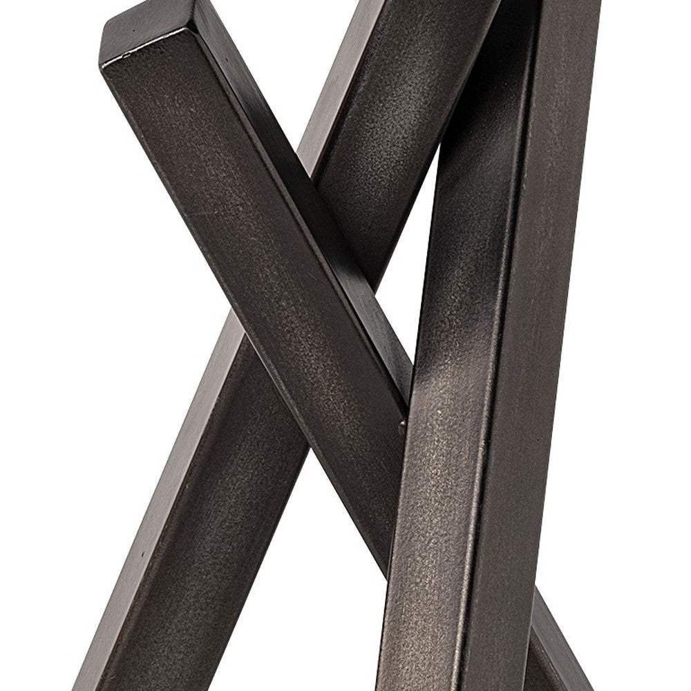 12" Gunmetal Gray Metal Abstract Geometric Tabletop Sculpture - Homeroots - Flyclothing LLC