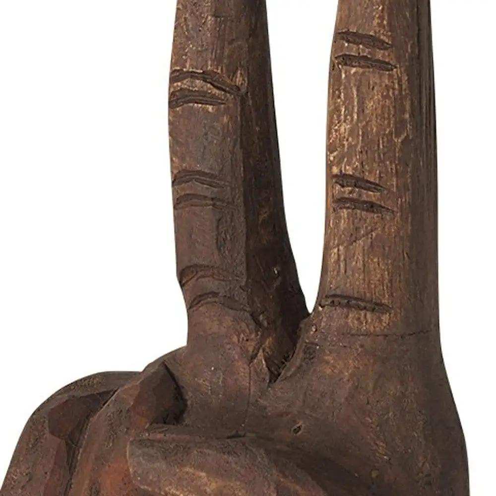 Dark Brown Wooden Peace Sign Decor Piece - Homeroots - Flyclothing LLC