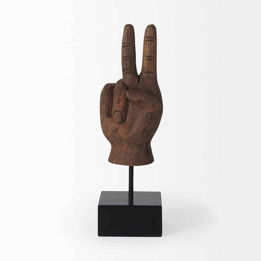 Dark Brown Wooden Peace Sign Decor Piece - Homeroots - Flyclothing LLC