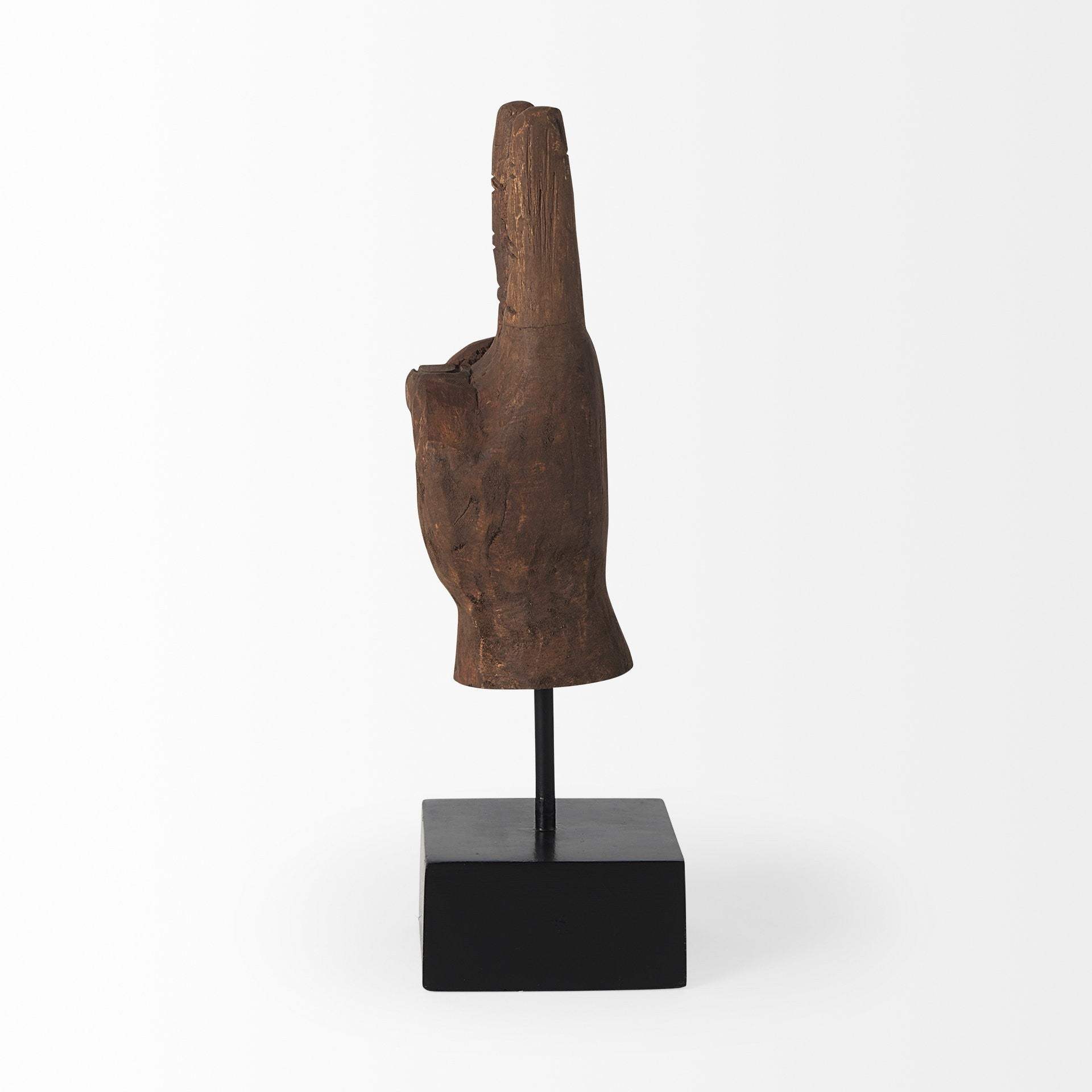 Dark Brown Wooden Peace Sign Decor Piece - Homeroots - Flyclothing LLC