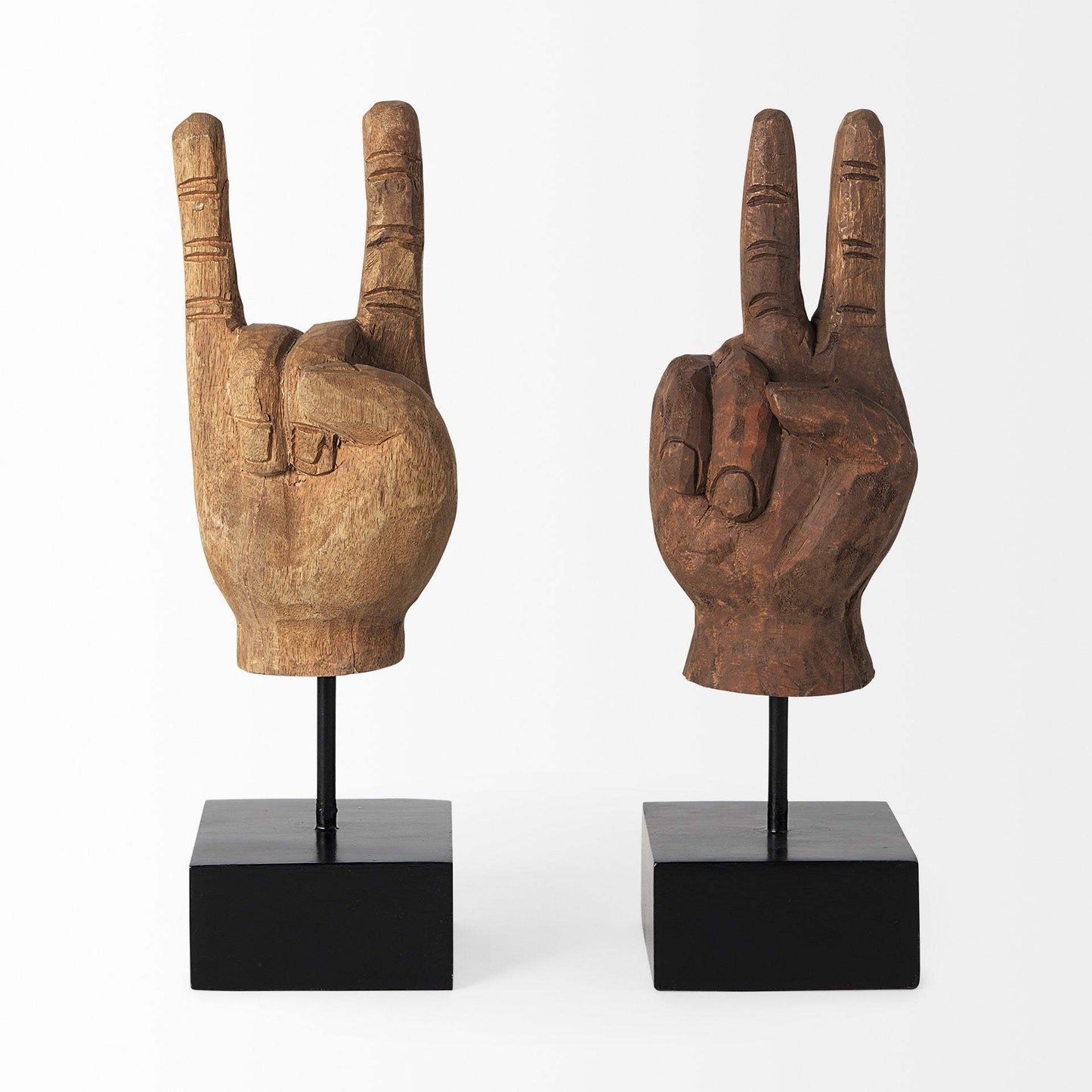 Dark Brown Wooden Peace Sign Decor Piece - Homeroots - Flyclothing LLC