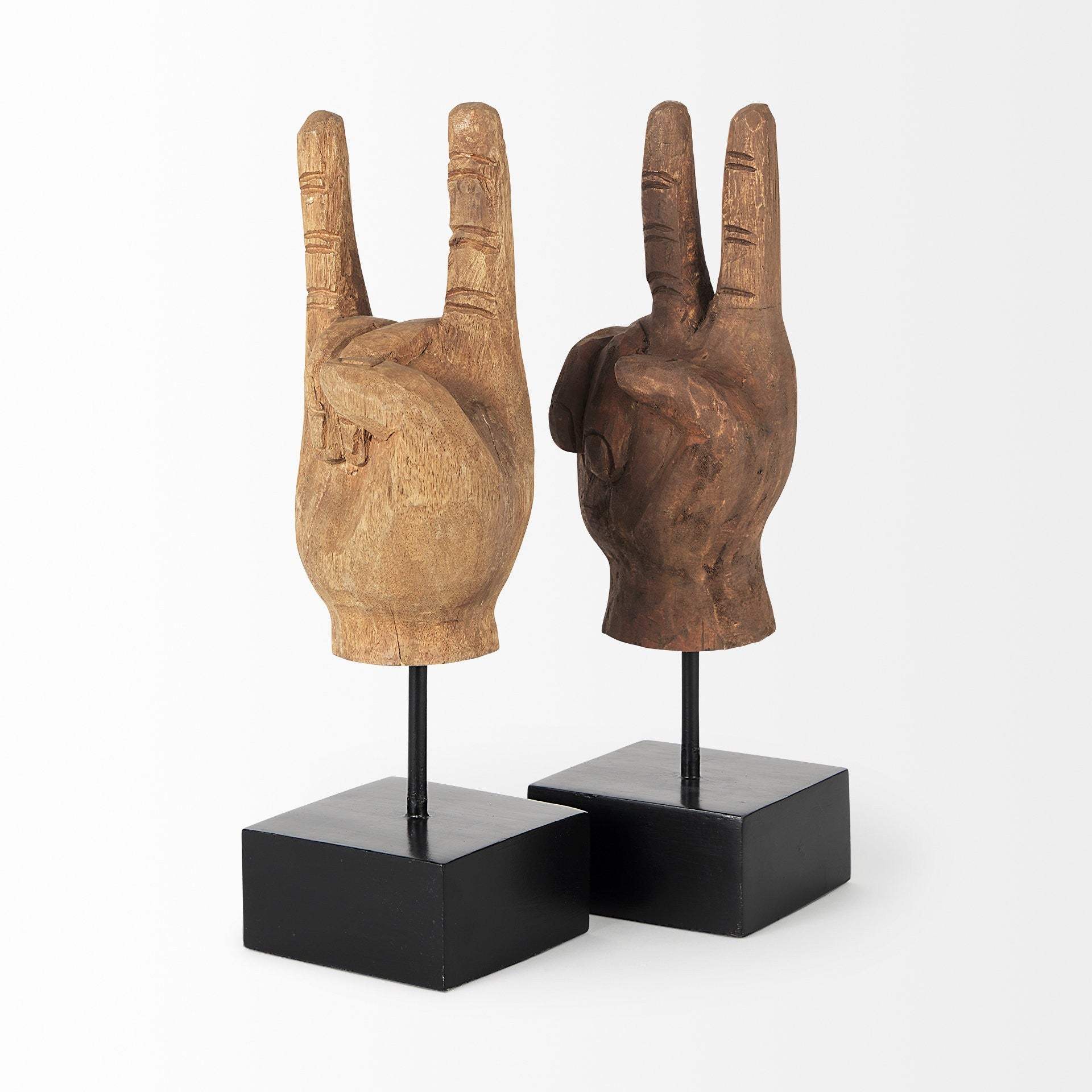 Dark Brown Wooden Peace Sign Decor Piece - Homeroots - Flyclothing LLC