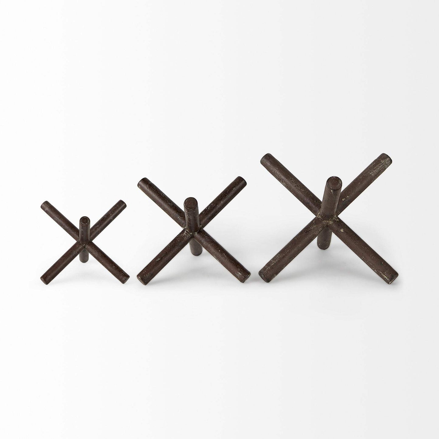 8" Rustic Metal X Decorative Sculpture - Homeroots - Flyclothing LLC