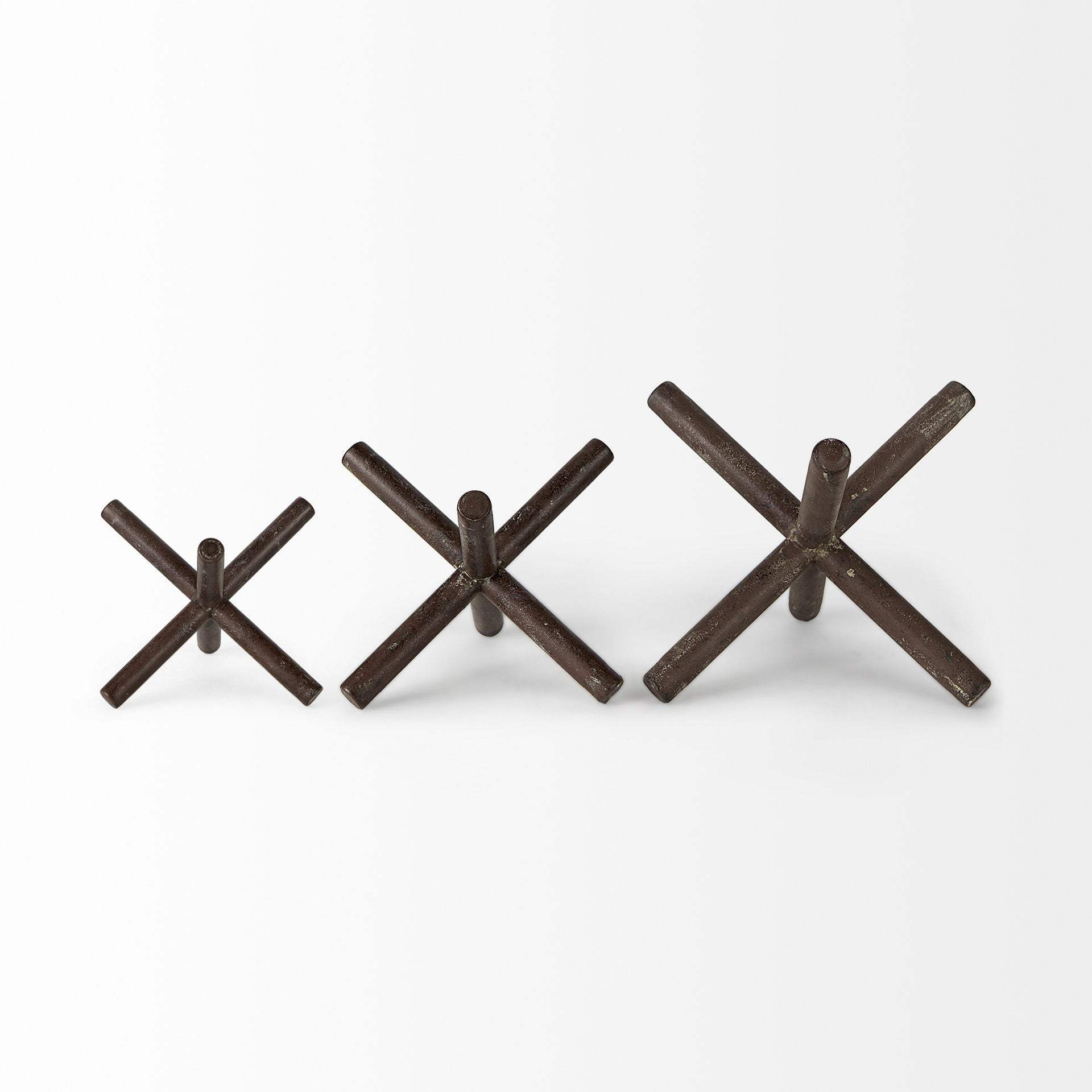 8" Rustic Metal X Decorative Sculpture - Homeroots - Flyclothing LLC