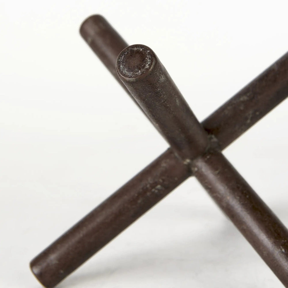 8" Rustic Metal X Decorative Sculpture - Homeroots