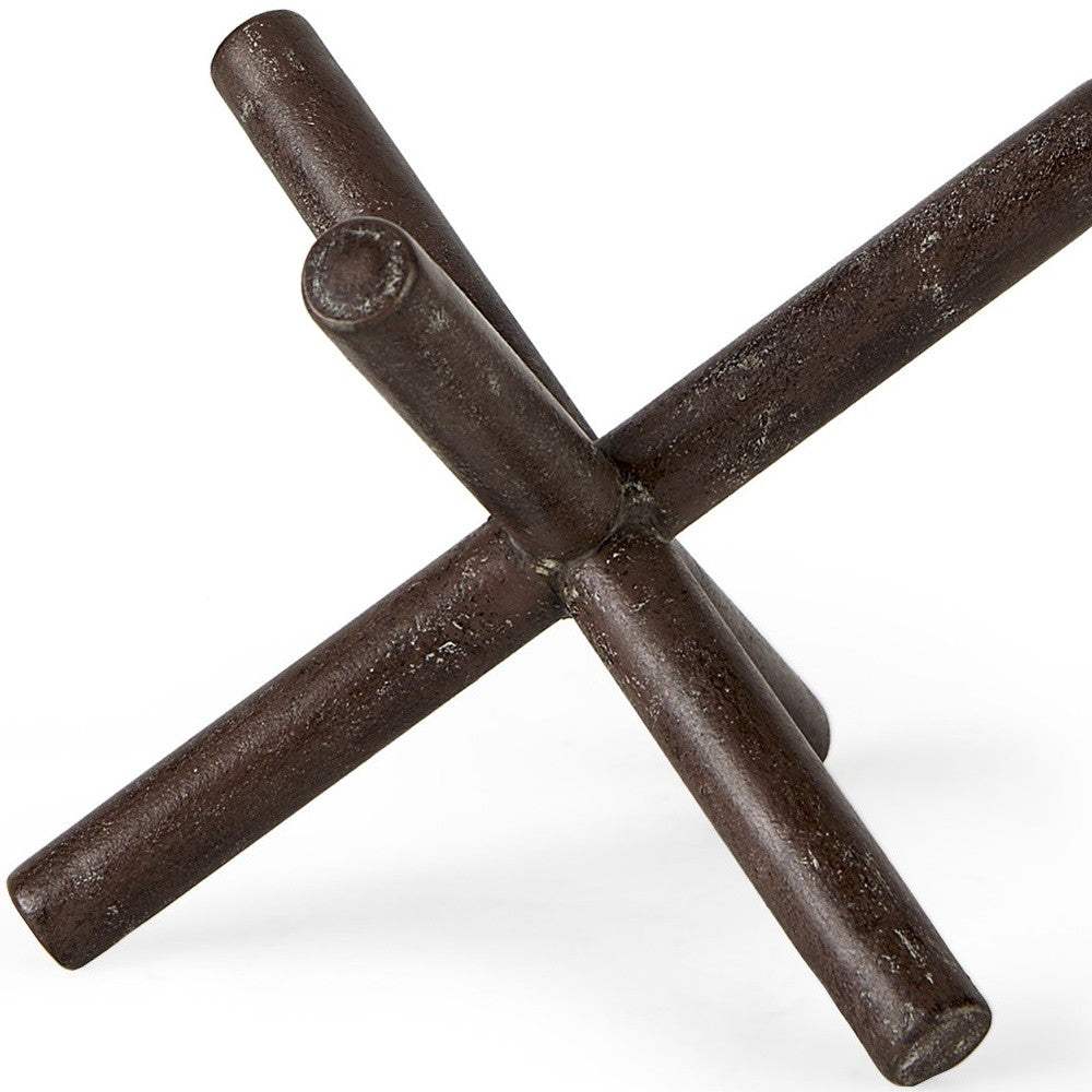 5" Brown Rustic Metal X Decorative Tabletop Sculpture - Homeroots - Flyclothing LLC
