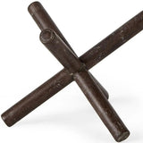 5" Brown Rustic Metal X Decorative Tabletop Sculpture - Homeroots