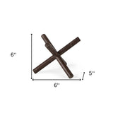 5" Brown Rustic Metal X Decorative Tabletop Sculpture - Homeroots - Flyclothing LLC