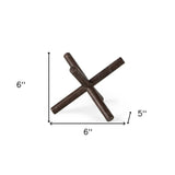 5" Brown Rustic Metal X Decorative Tabletop Sculpture - Homeroots