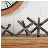 5" Brown Rustic Metal X Decorative Tabletop Sculpture - Homeroots - Flyclothing LLC