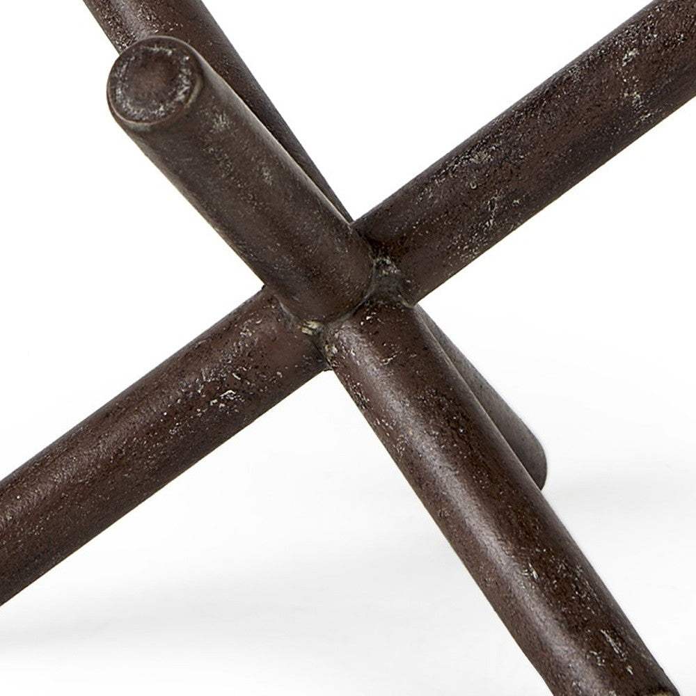 5" Brown Rustic Metal X Decorative Tabletop Sculpture - Homeroots - Flyclothing LLC