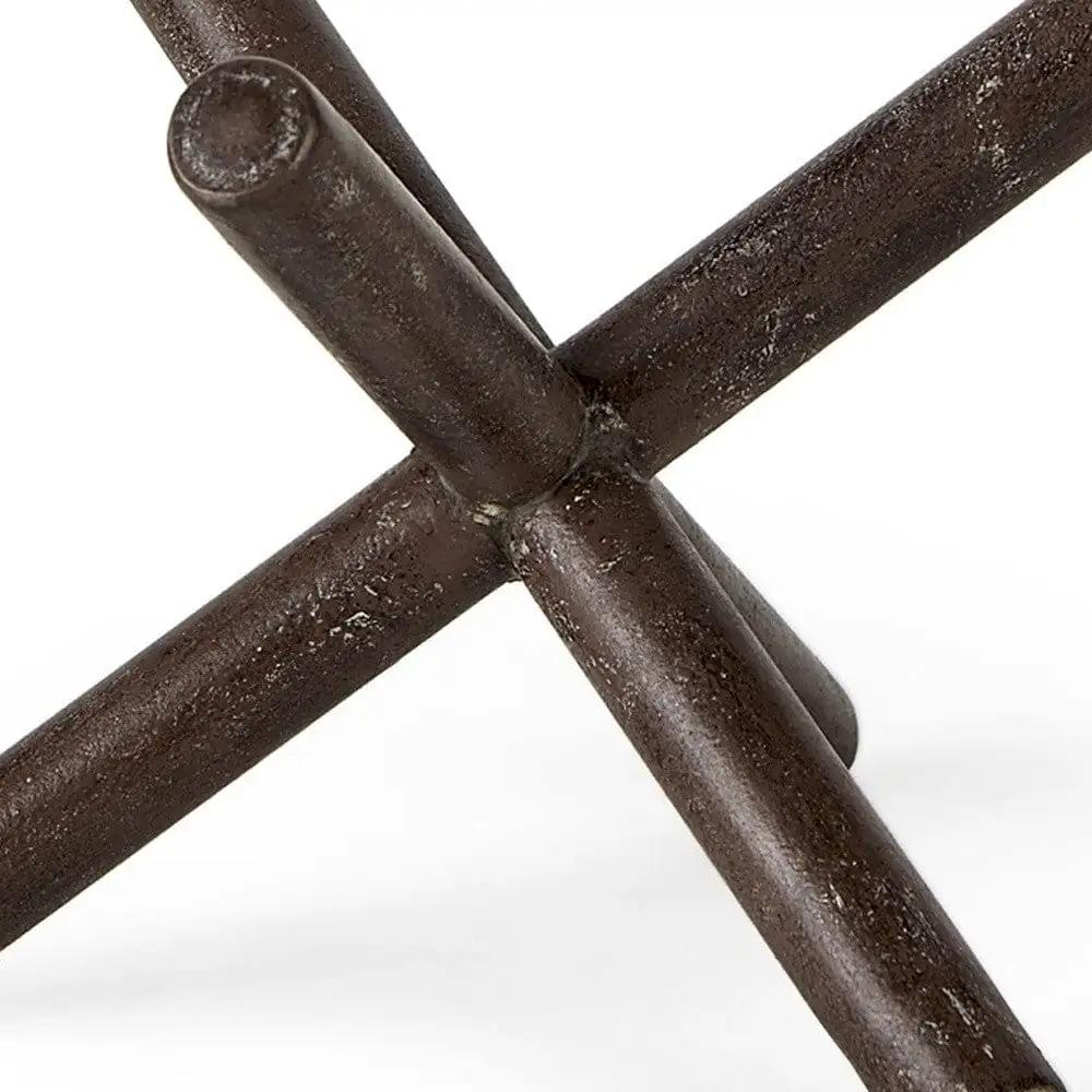 5" Brown Rustic Metal X Decorative Tabletop Sculpture - Homeroots