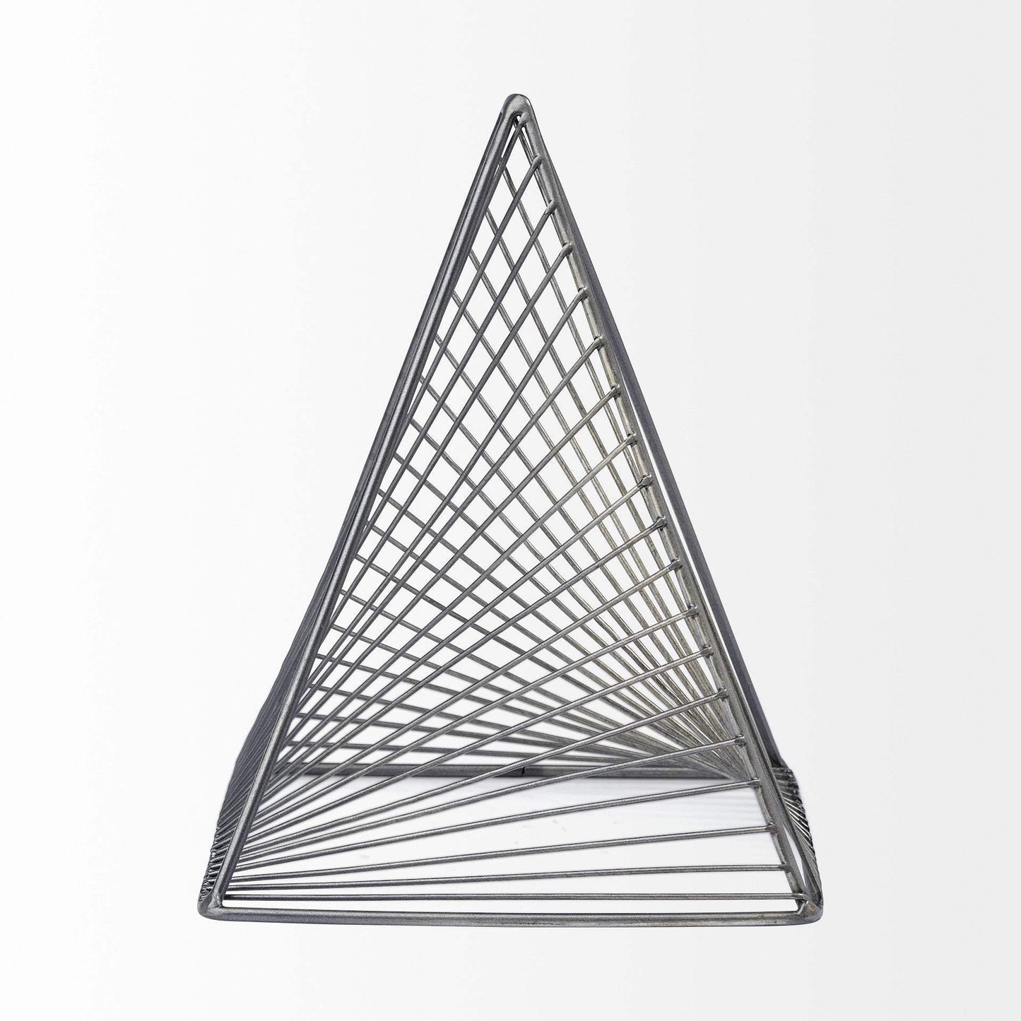Contemporary Gray Metal Triangular Decor Piece - Homeroots - Flyclothing LLC
