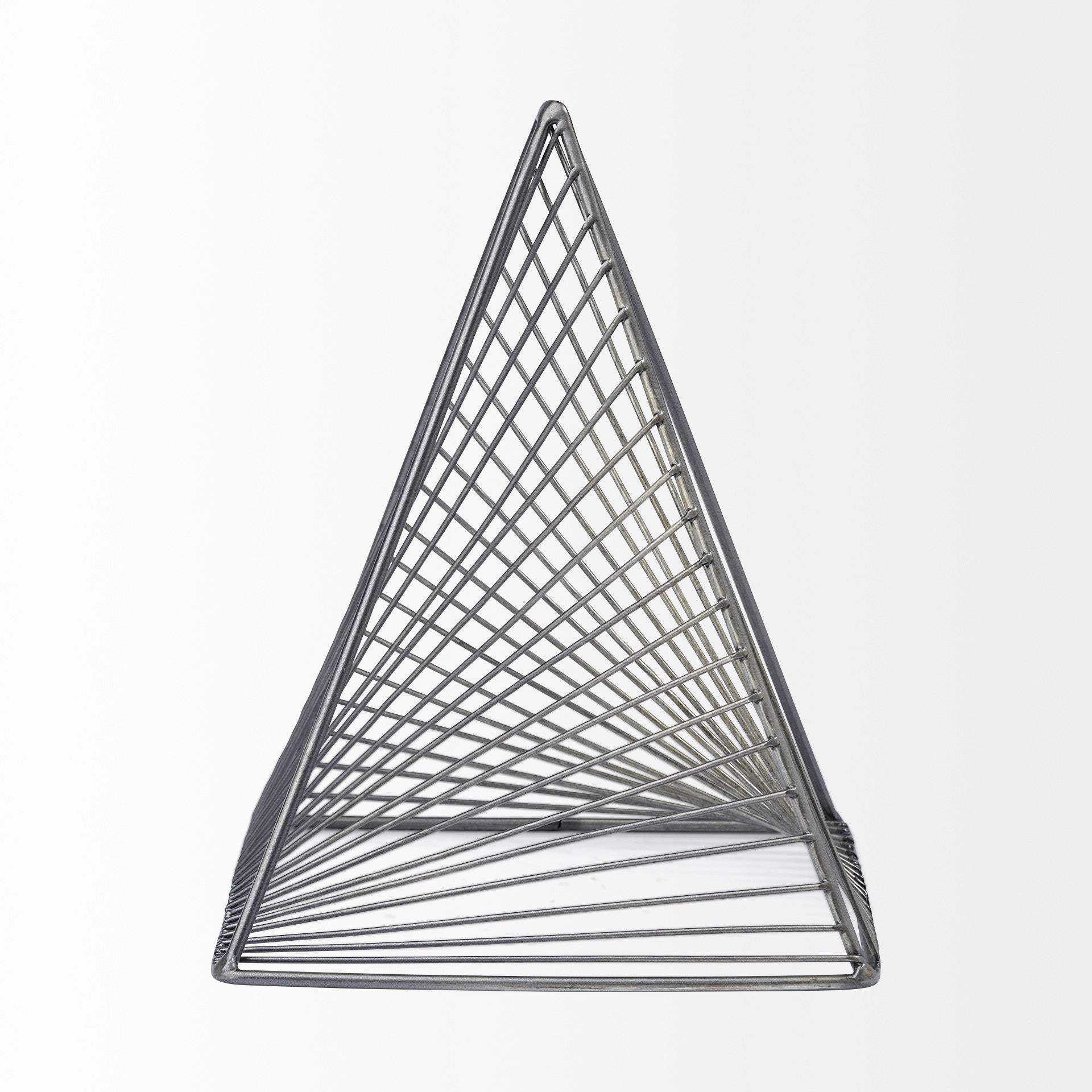 Contemporary Gray Metal Triangular Decor Piece - Homeroots - Flyclothing LLC