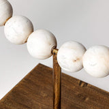 16" White and Gold Wood and Metal Modern Abstract Tabletop Sculpture - Homeroots - Flyclothing LLC