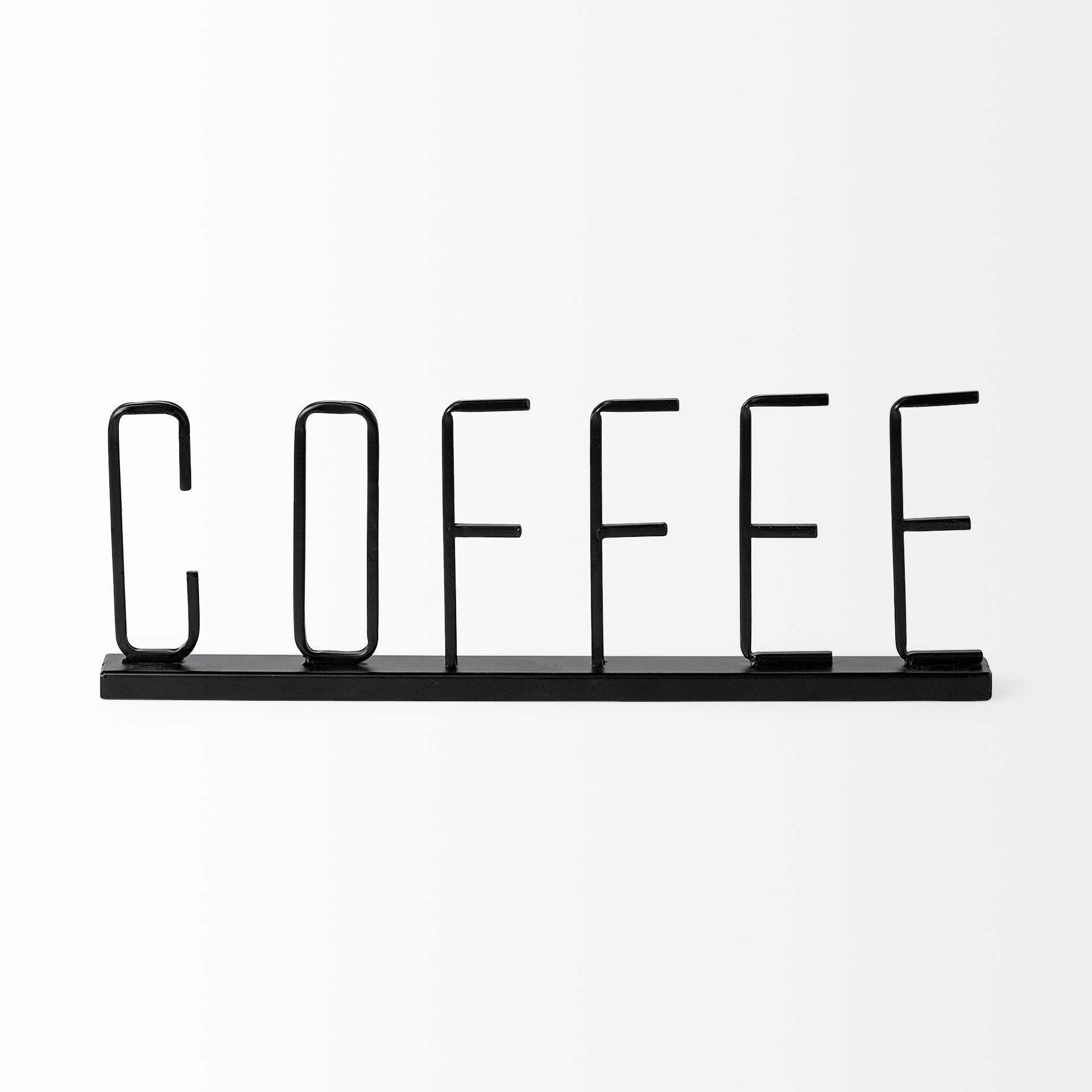 5" Black Metal Coffee Tabletop Sign - Homeroots - Flyclothing LLC