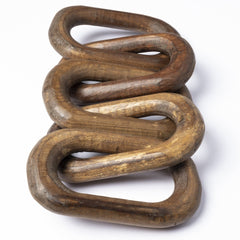 Brown Wooden Chain Link Decor Piece - Homeroots
