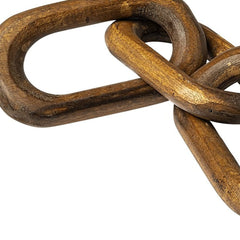 Brown Wooden Chain Link Decor Piece - Homeroots